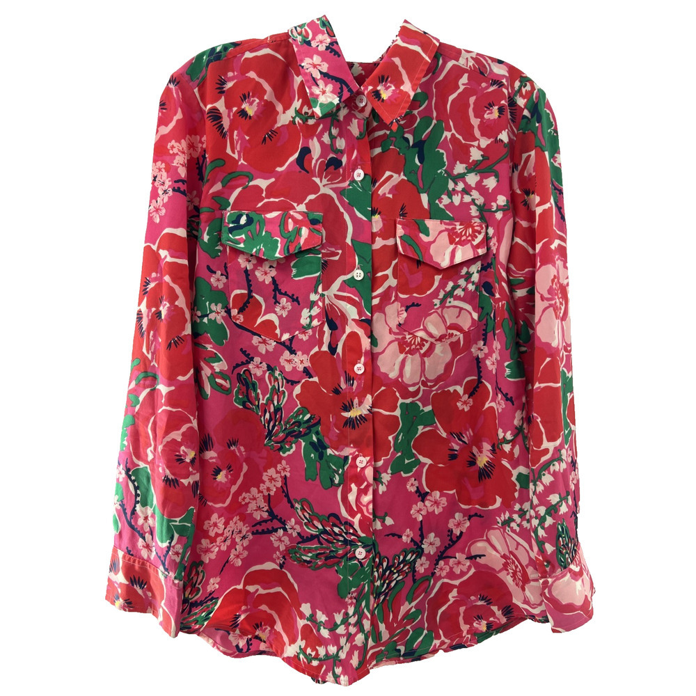 Lilly Pulitzer Womens “A Thing Called Love” Print Button Down Blouse Size XS